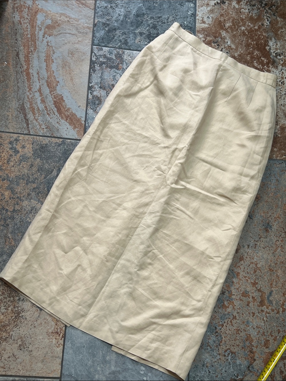 Classic Cream Straight Midi Skirt
